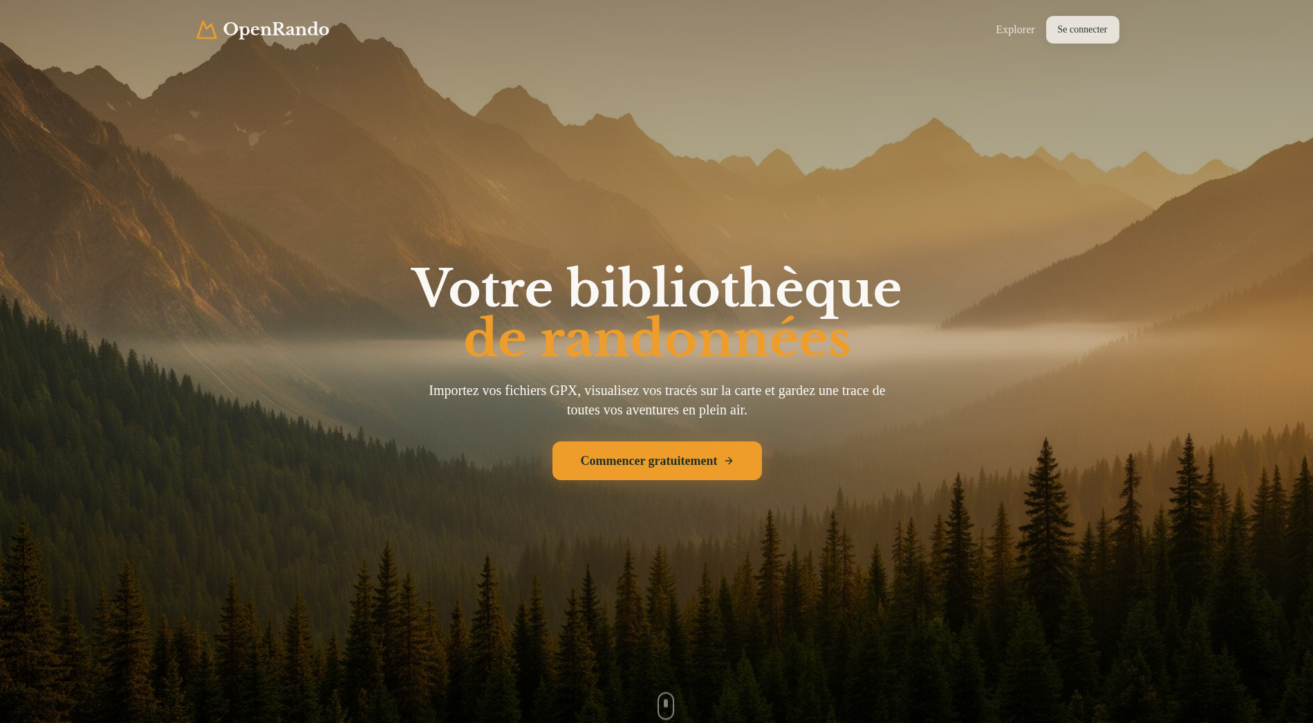 Capture d'écran du projet Open Rando
